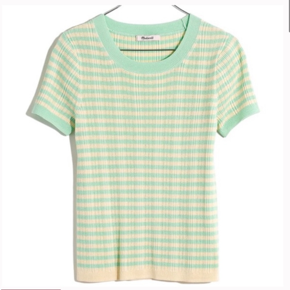 Madewell Ringer Sweater Tee in Neon Stripe